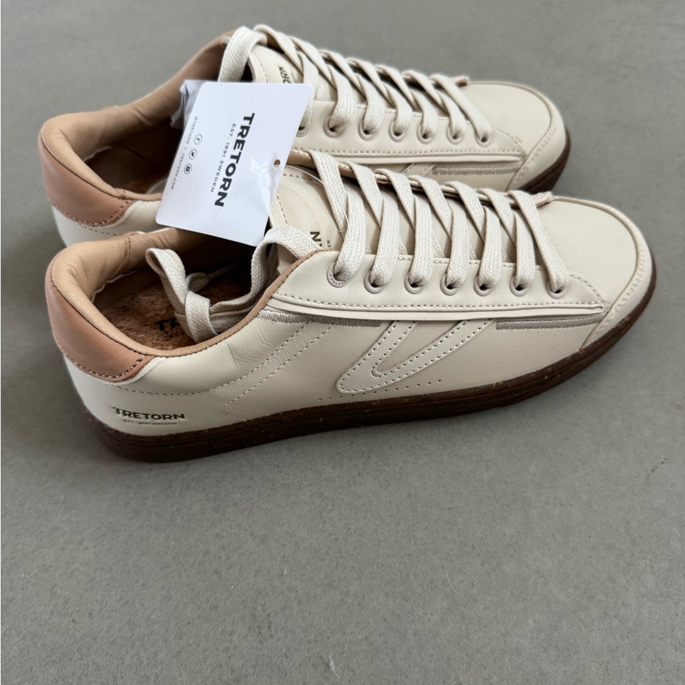 Tretorn Cream and Tan Sneakers